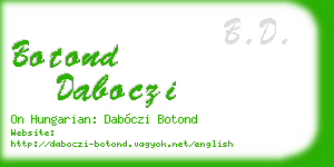 botond daboczi business card