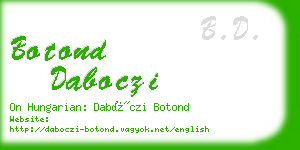 botond daboczi business card